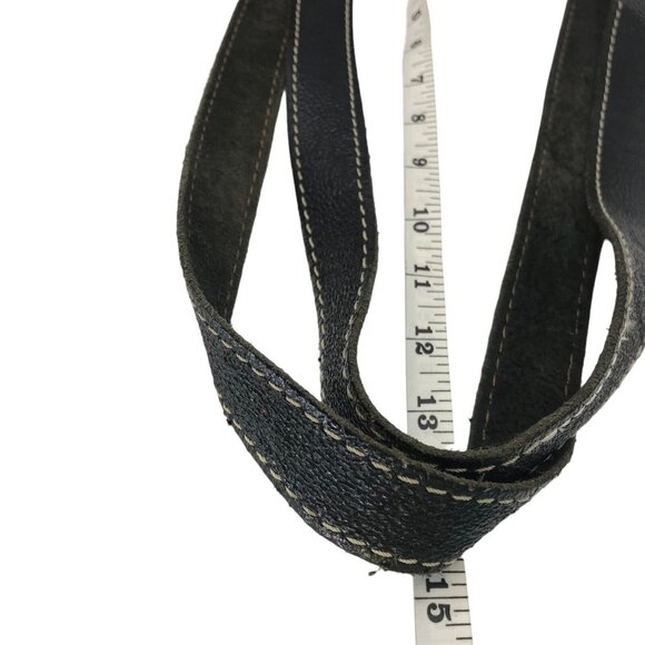 AliFieri Designer Black Leather Shoulder Bag 2 Strap Handles Handmade 11X13 - Picture 10 of 13